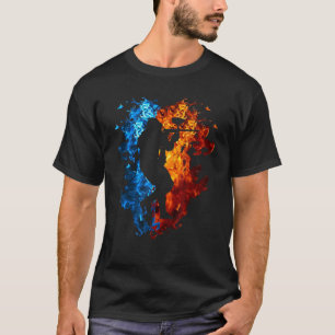 T-shirt Paintball Red Blue Fire Sports Paintball