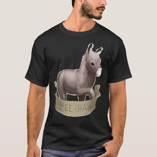 T-shirt Painted Cartoon Baby Foal Donkey (Devant)
