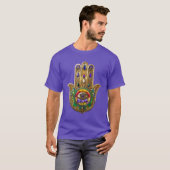 T-shirt Painted Gold Hamsa Amethyst Ruby Third Eye (Devant entier)