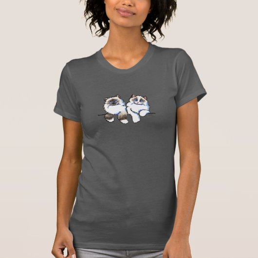 T-shirt Paire de chats Ragdoll de poupées Off-Leash Art™ (Devant)