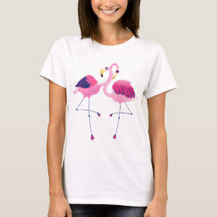 T-shirt Paire De Flamants roses Roses Illustration
