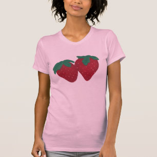 T-shirt Paire de fraises Chemises de peinture à la fraise