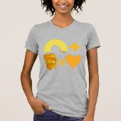 T-shirt Paire de nourriture classique Macaroni + Fromage = (Devant)