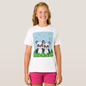 T-shirt Paire de Pandas (Devant entier)