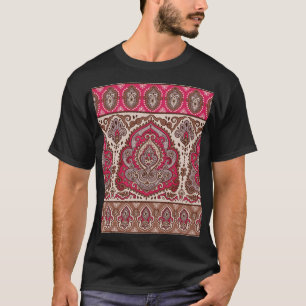 T-shirt Paisley floral indien, motif de mandala ethnique.