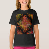 Paisley intemporel multicolore sur fond noir