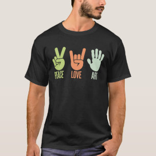 T-shirt "Paix, Amour, Art – Conception de symbole de main"