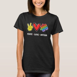 T-shirt Paix Amour Autisme Pop Ça Puzzle Jouet Fidget Auti