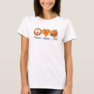 T-shirt Paix, Amour, Automne - Vibes d'automne douillettes