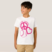 T-shirt Paix-Amour-Base-ball, melon (Devant entier)