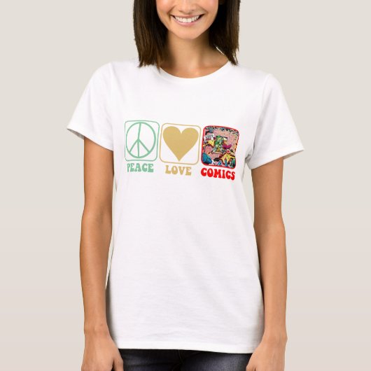 T-shirt "Paix, amour, BD" Chemise (Devant)