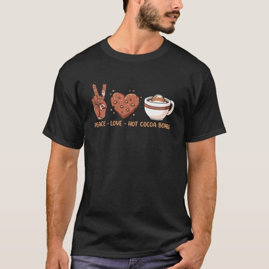 T-shirt Paix, Amour, Bombes De Coca Chaud - Vacances D'Hiv (Devant)