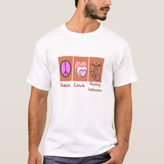 T-shirt "Paix, amour, cadeaux d'instructeur soignant" (Devant)