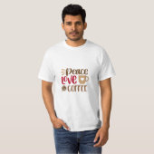 T-shirt Paix Amour Café (Devant entier)