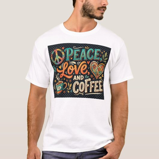 T-shirt Paix Amour & Café (Devant)