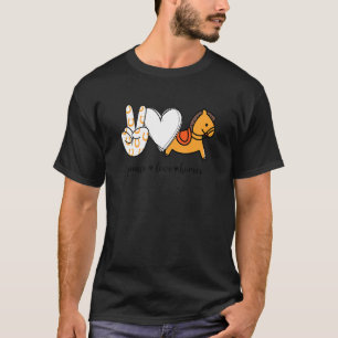 T-shirt Paix Amour Chevaux Paix Signe De La Main Chevaux A