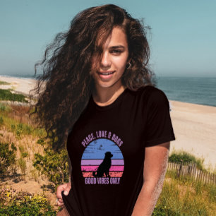 T-shirt Paix, Amour, Chiens, T-shirt coucher de so