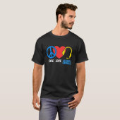 T-shirt Paix Amour Contrôleur Trafic Aérien Aviation Avion (Devant entier)