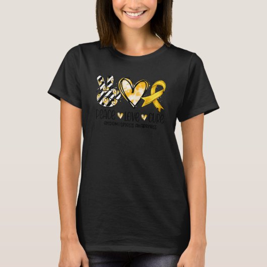 T-shirt Paix Amour Cure Endometriose Sensibilisation (Devant)
