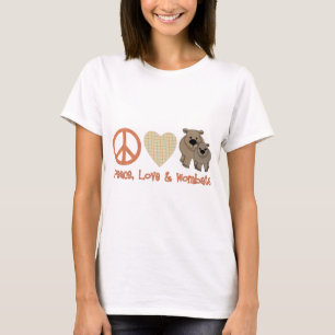 T-shirt Paix, Amour et Amour; Wombat