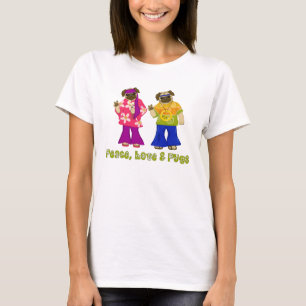 T-shirt Paix, amour et Carlins Tee - shirts