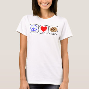 T-shirt Paix, amour et cookies