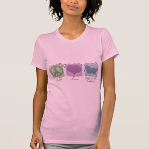 T-shirt Paix, amour, et Cotons de Tulear en pastel