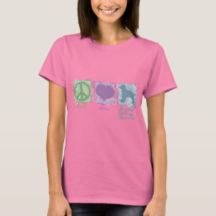 T-shirt Paix, amour, et épagneuls de springer anglais en