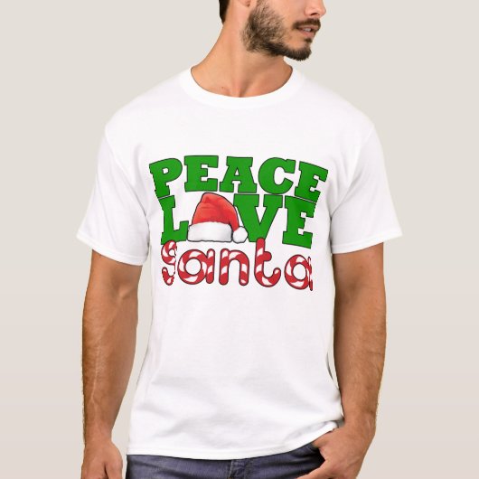 T-shirt Paix, amour et Père Noël (Devant)