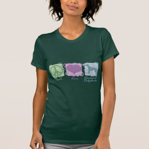 T-shirt Paix, amour, et Rhodesian en pastel Ridgebacks