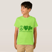 T-shirt Paix, Amour et Shamrocks (Devant entier)