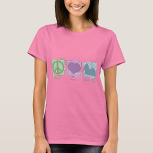 T-shirt Paix, amour, et Shih en pastel Tzus
