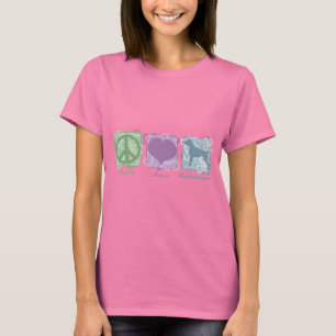 T-shirt Paix, amour, et Weimaraners en pastel