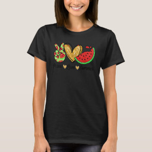 T-shirt Paix Amour Été Pastèque Fruit Frais Vacances d'Été