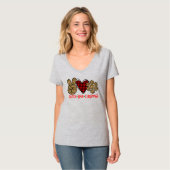 T-shirt Paix, Amour, Flocon de neige léopard (Devant entier)