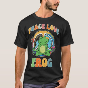 T-shirt Paix Amour Grenouille Hippie Yoga Hippies Méditat