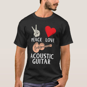 T-shirt Paix Amour Guitare Acoustique Guitaristes Musique 