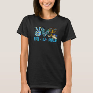 T-shirt Paix Amour Hanukkah Léopard Hanukkah Menorah Juif
