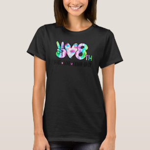 T-shirt Paix Amour Huitième 8ème Premier Jour D'école Té