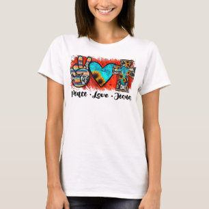 T-shirt Paix Amour Jésus Drôle Chrétien, Amour Comme Jésus