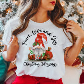 T-shirt Paix, Amour & Joie, Blessures Gnomes de Noël migno