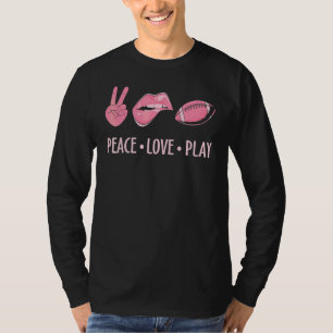 T-shirt Paix Amour & Jouez au Football Pink Sports Homme