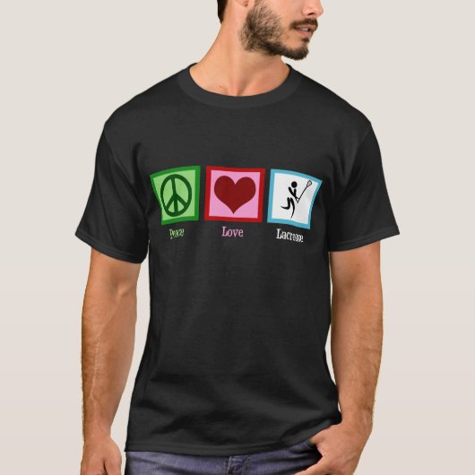 T-shirt Paix Amour Lacrosse (Devant)