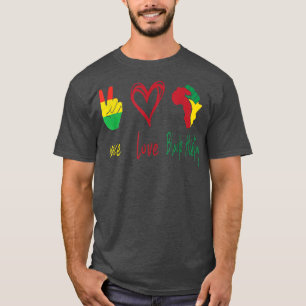 T-shirt Paix, Amour, Mois de l'histoire des Noirs Fierté n