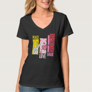T-shirt Paix Amour Onzième Année 1er Jour d'École Équipe 1