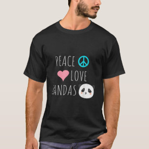 T-shirt Paix Amour Pandas Ours en Peluche Animal Familier 