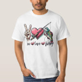 T-shirt Paix amour pêche (Devant)