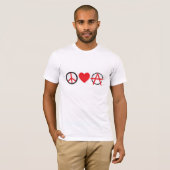 T-shirt Paix, amour, pièce en t d'anarchie (Devant entier)