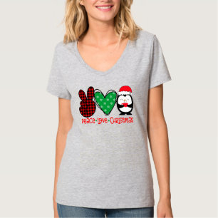 T-shirt Paix, Amour, Pingouin de Noël