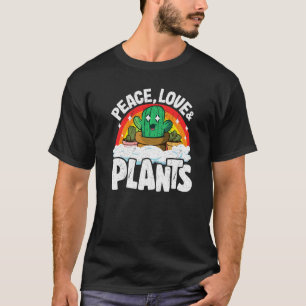 T-shirt Paix Amour & Plantes Cactus Arc-en-ciel Paysagiste